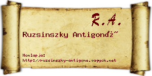 Ruzsinszky Antigoné névjegykártya